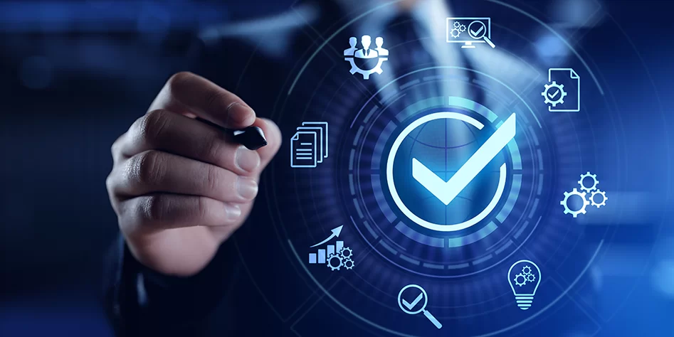 Compliance checkmark graphic